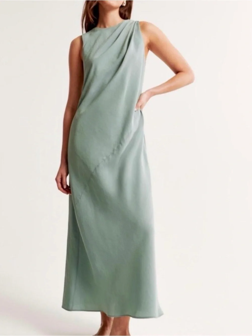 Abercrombie & Fitch Sleeveless Sage Maxi Dress